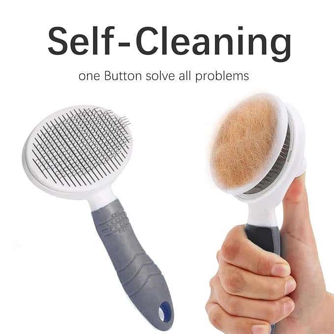 Cat Self Cleaning Slicker Brush, Pets Skin Friendly Grooming Brushes for Shedding Dogs