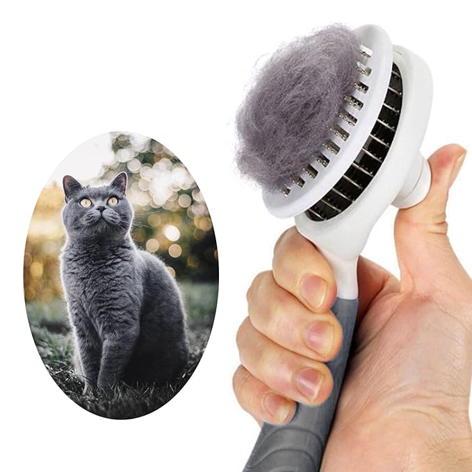Cat Self Cleaning Slicker Brush, Pets Skin Friendly Grooming Brushes for Shedding Dogs