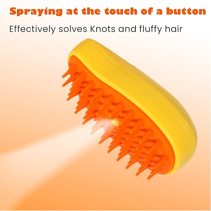 Neptuniopllab Cat Steam Brush - 3 In 1 Cat Steamy Brush, Silicone Massage Grooming Tool