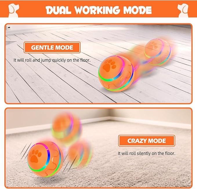 Furffy Peppy Pet Ball for Dogs, Interactive Dog Toy Durable Automatic Rolling