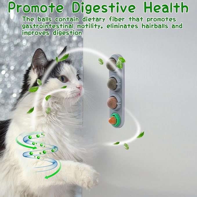 CCINEE Catnip Balls for Cats Wall Catnip Toys Edible Cat Toys for Cat Lick Safe Healthy