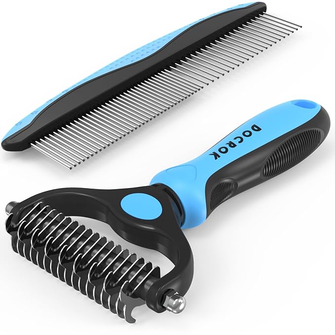 Pet Grooming Combo - Blue Deshedding Brush